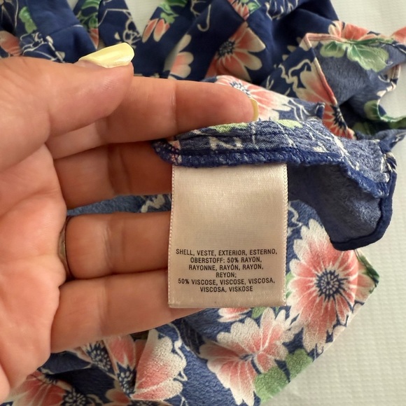 Maeve Anthropologie Blue and Pink Floral Blouse - Picture 3 of 4